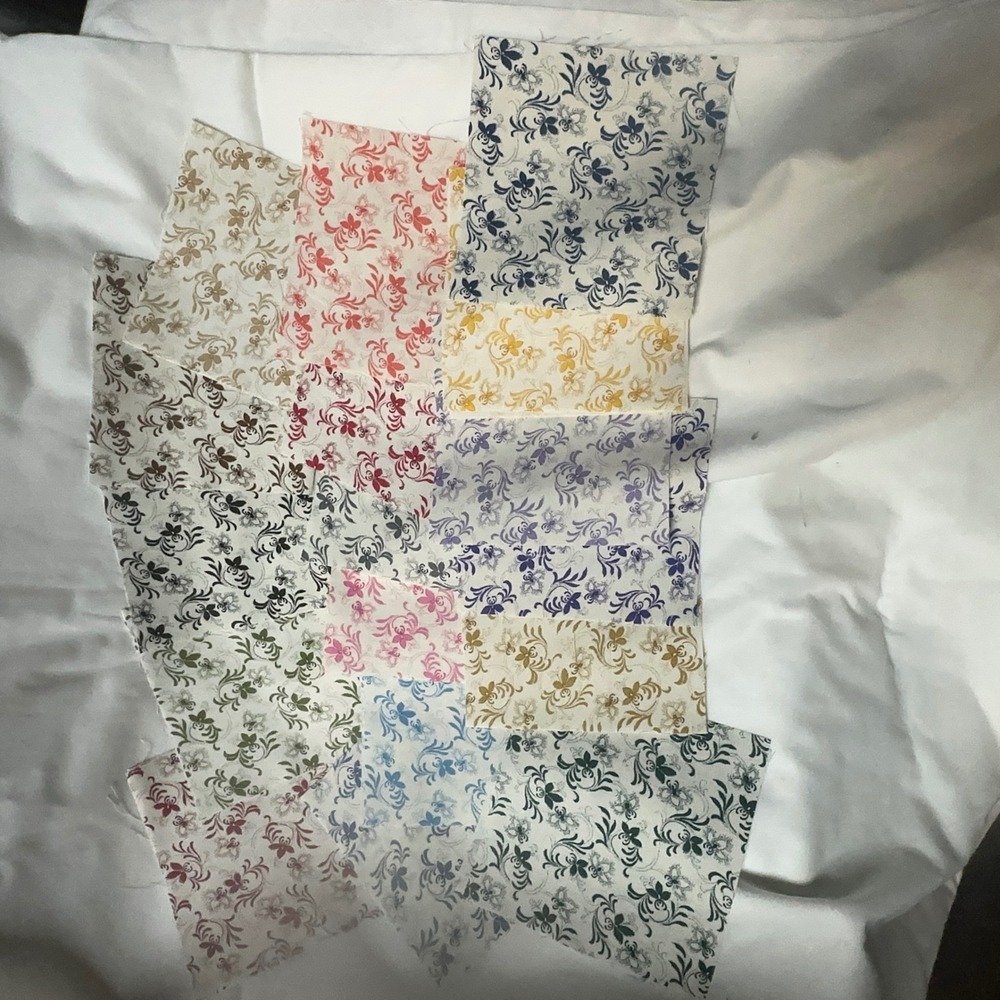70 Precut 5 Inch Fabric Charm Squares Floral Scroll Damask Quilting Cotton Multi